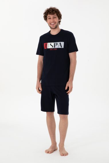 ست پیژامه یقه گرد لاجورد  استاندارد فیت  مردانه یو اس پولو | US POLO ASSN