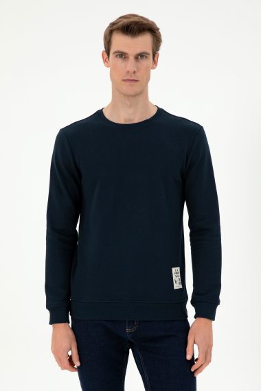 سویشرت یقه گرد لاجورد  رگولار آستین بلند مردانه یو اس پولو | US POLO ASSN