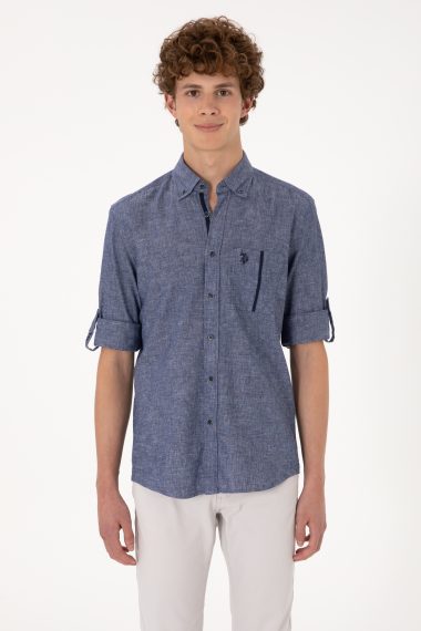 پیراهن  لاجورد  رگولار  مردانه یو اس پولو | US POLO ASSN