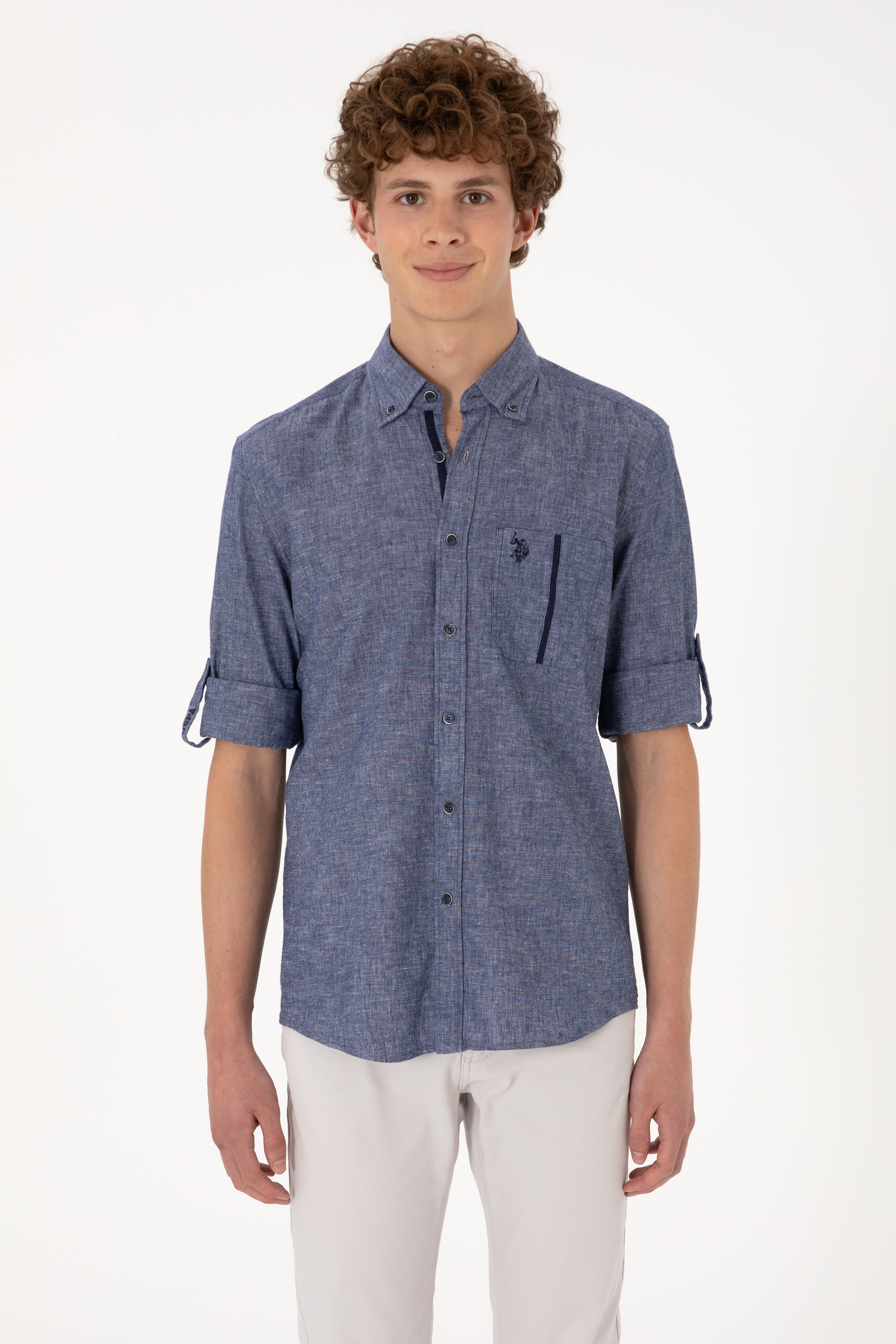 پیراهن لاجورد رگولار مردانه یو اس پولو | US POLO ASSN