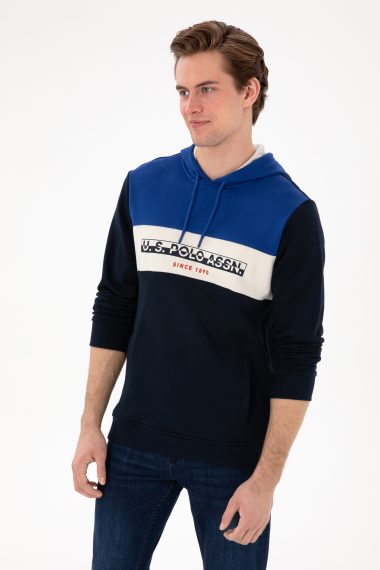 سویشرت هودی لاجورد  رگولار آستین بلند مردانه یو اس پولو | US POLO ASSN