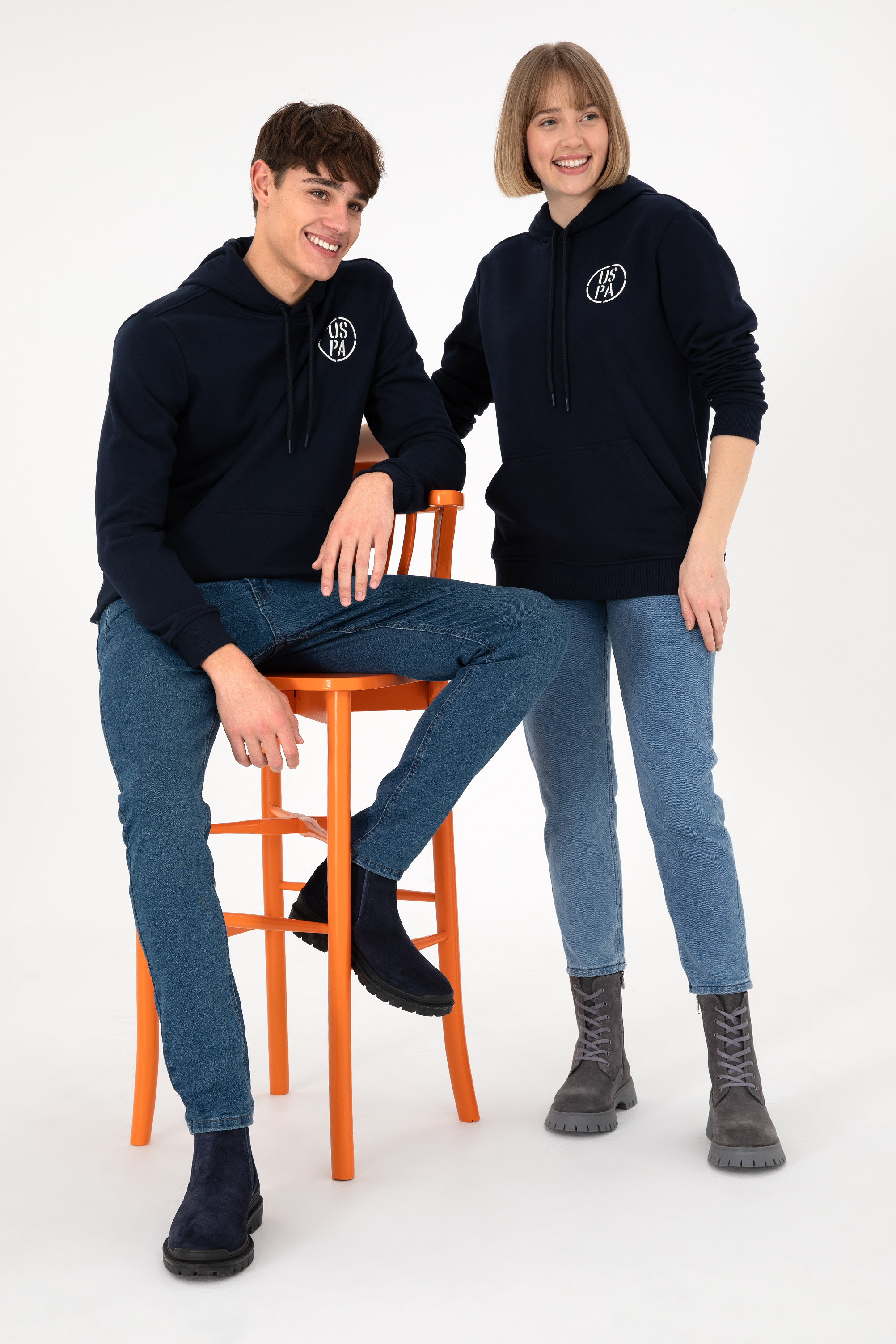 سویشرت هودی لاجورد رگولار آستین بلند مردانه یو اس پولو | US POLO ASSN