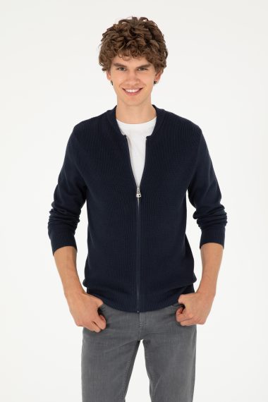 ژاکت تریکو بیسیک  لاجورد  رگولار  مردانه یو اس پولو | US POLO ASSN