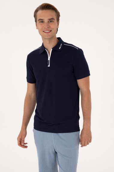 تی شرت یقه پولو لاجورد  رگولار  مردانه یو اس پولو | US POLO ASSN