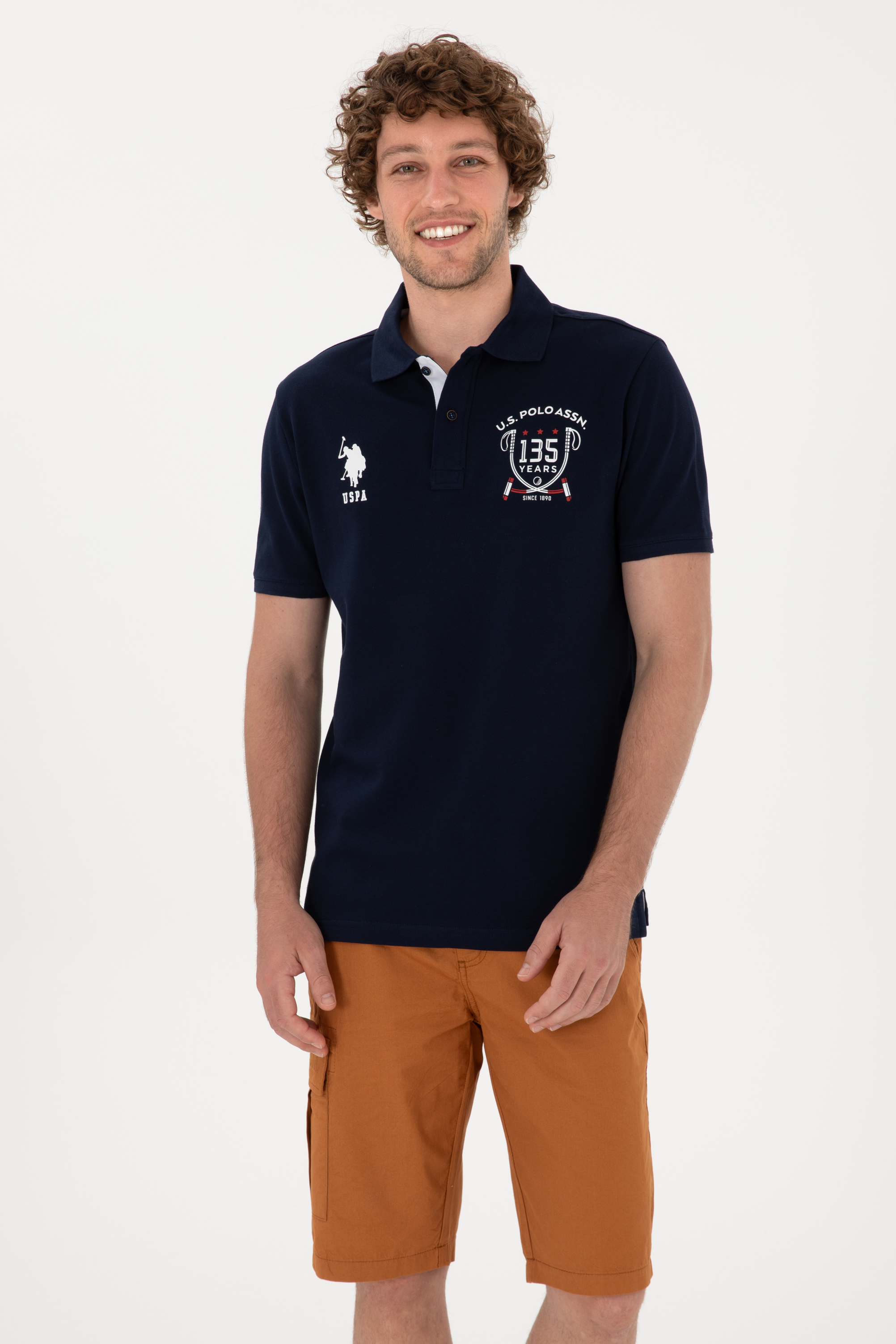 تی شرت یقه پولو لاجورد رگولار مردانه یو اس پولو | US POLO ASSN