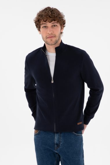 ژاکت تریکو بیسیک  لاجورد  اندامی  مردانه یو اس پولو | US POLO ASSN