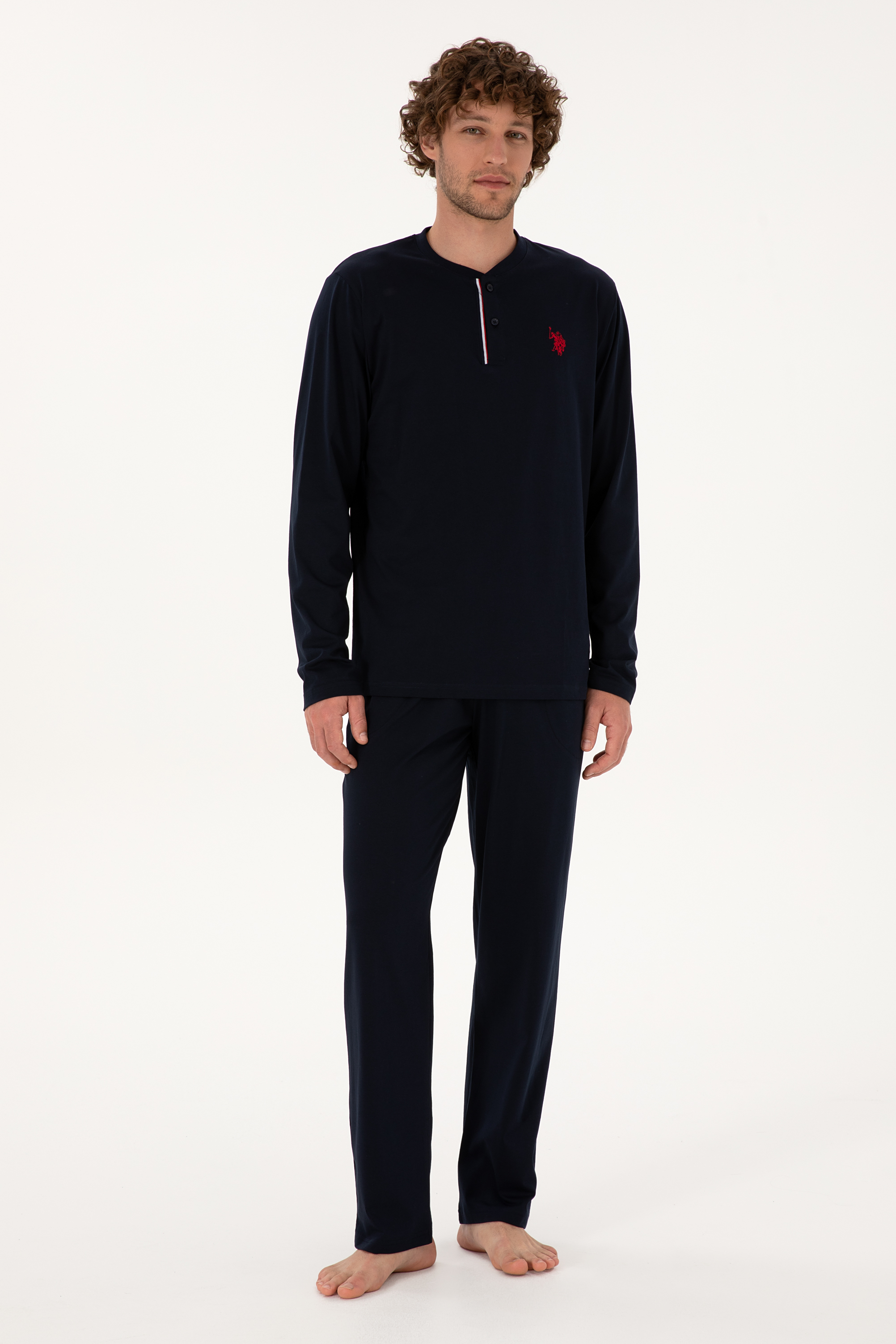 ست پیژامه لاجورد استاندارد فیت مردانه یو اس پولو | US POLO ASSN