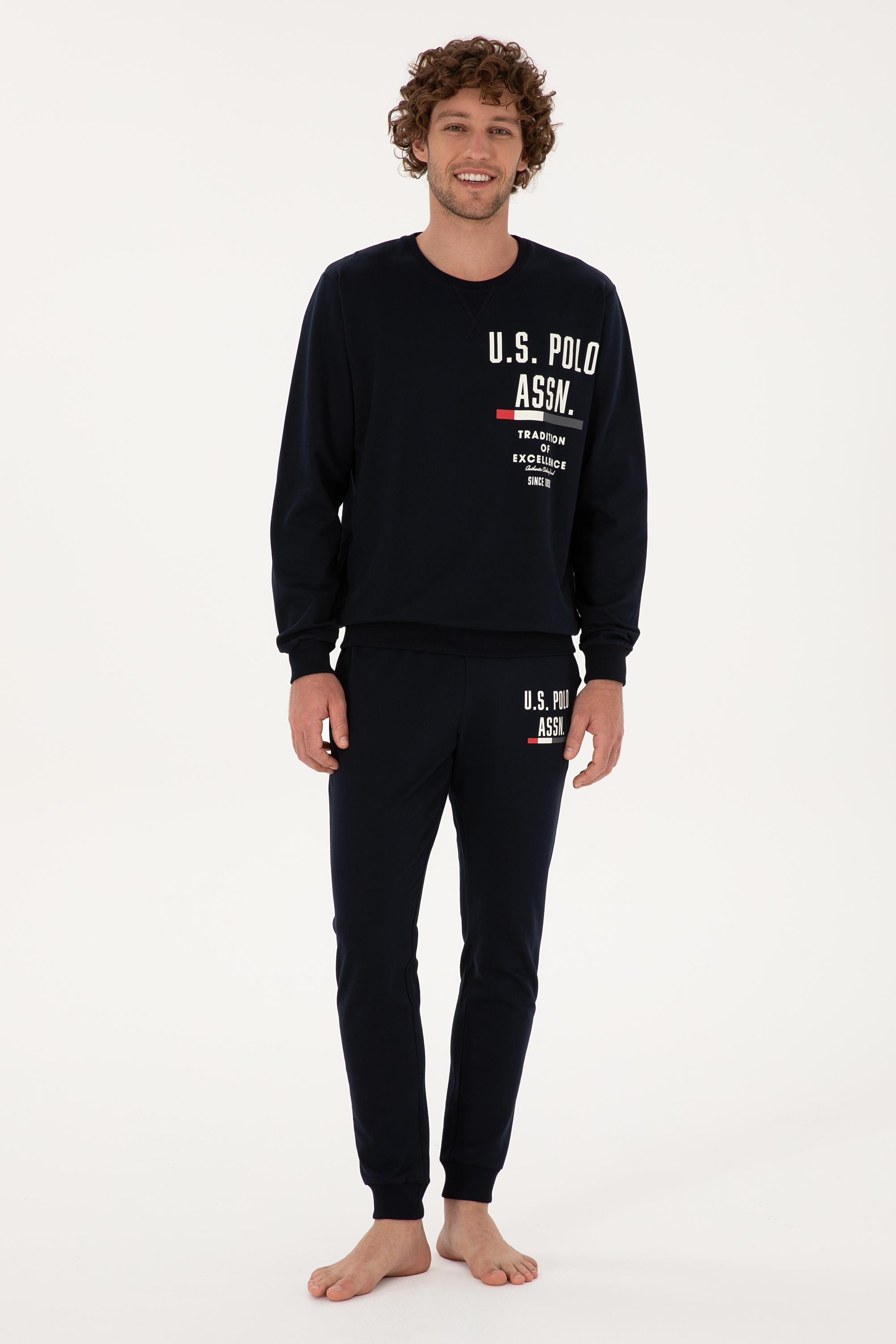 ست پیژامه لاجورد استاندارد فیت مردانه یو اس پولو | US POLO ASSN