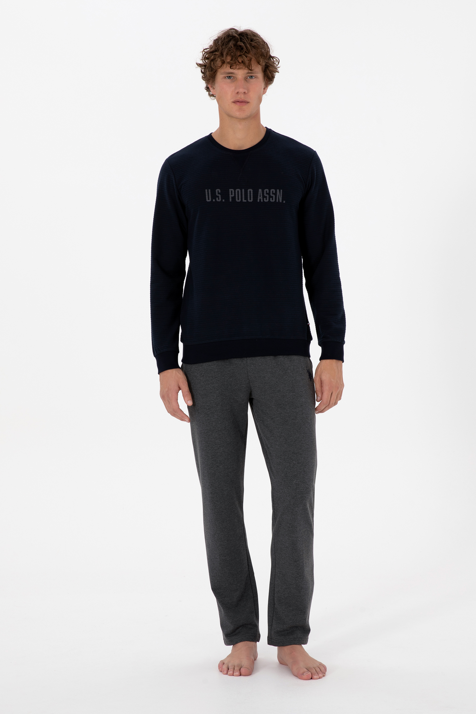 ست پیژامه لاجورد استاندارد فیت مردانه یو اس پولو | US POLO ASSN