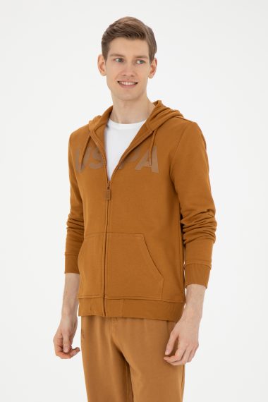 ژاکت هودی نارگیلی  رگولار آستین بلند مردانه یو اس پولو | US POLO ASSN