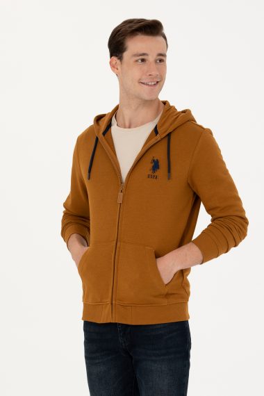 ژاکت هودی نارگیلی  رگولار آستین بلند مردانه یو اس پولو | US POLO ASSN