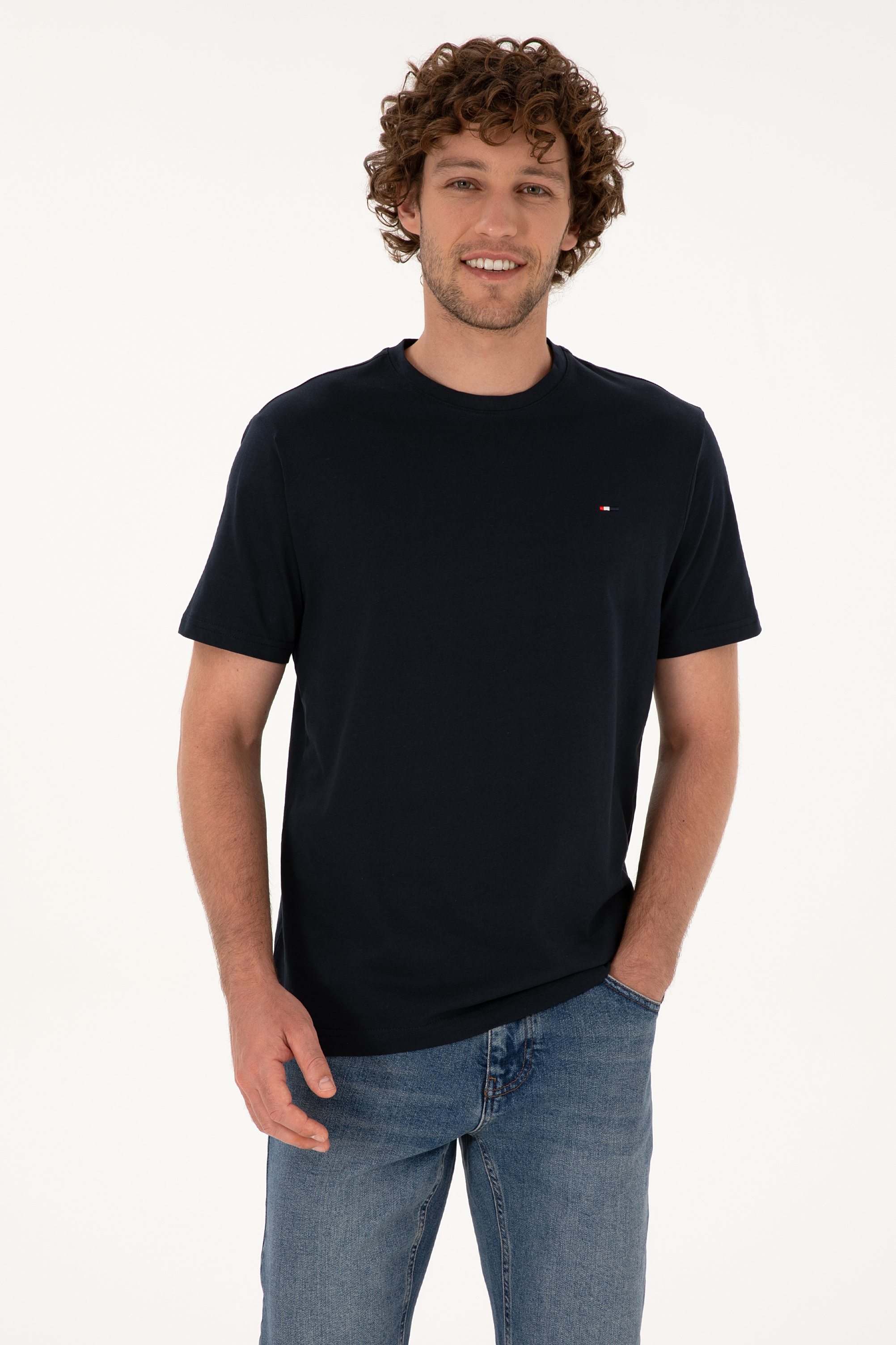 تی شرت لاجوردی تیره رگولار مردانه یو اس پولو | US POLO ASSN
