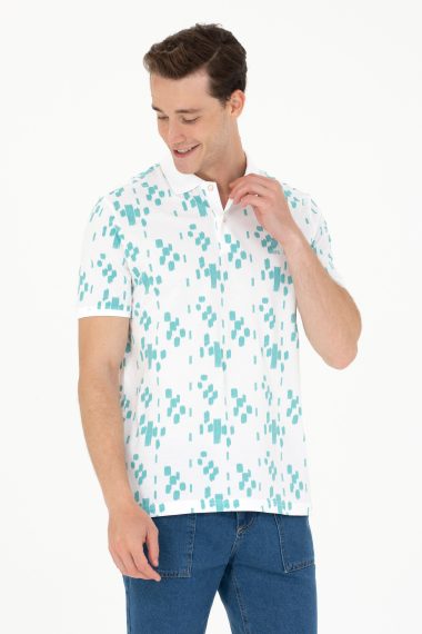 تی شرت یقه پولو نعناعی  رگولار آستین کوتاه مردانه یو اس پولو | US POLO ASSN