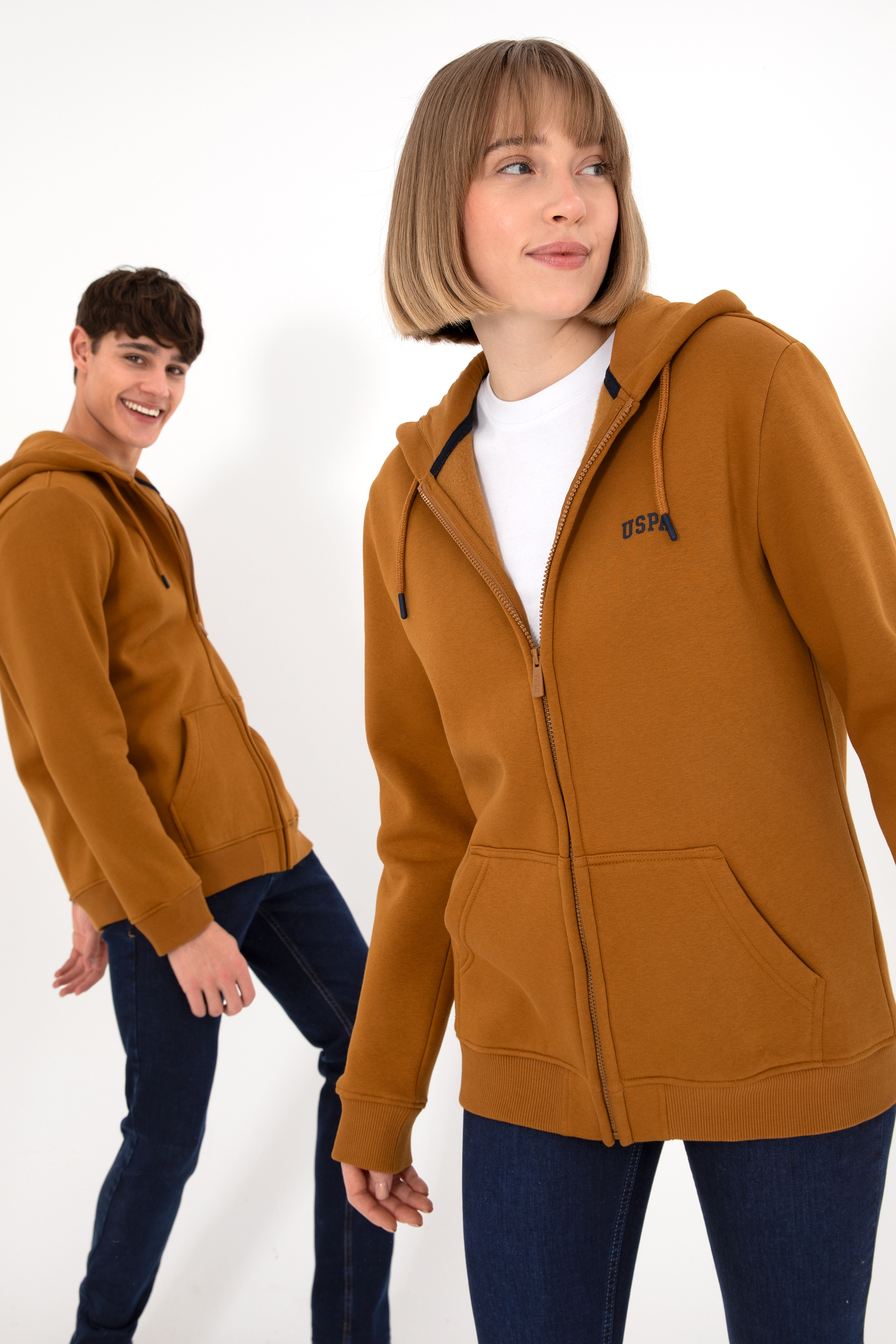 ژاکت هودی نارگیلی رگولار آستین بلند مردانه یو اس پولو | US POLO ASSN