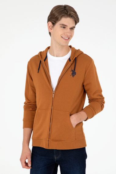 ژاکت هودی نارگیلی  رگولار آستین بلند مردانه یو اس پولو | US POLO ASSN