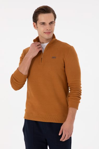 سویشرت بیسیک یقه ایستاده نارگیلی  رگولار  مردانه یو اس پولو | US POLO ASSN