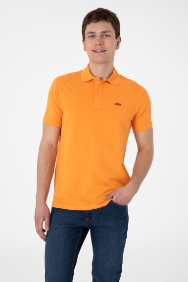 تی شرت بیسیک یقه پولو نارنجی  رگولار  مردانه یو اس پولو | US POLO ASSN