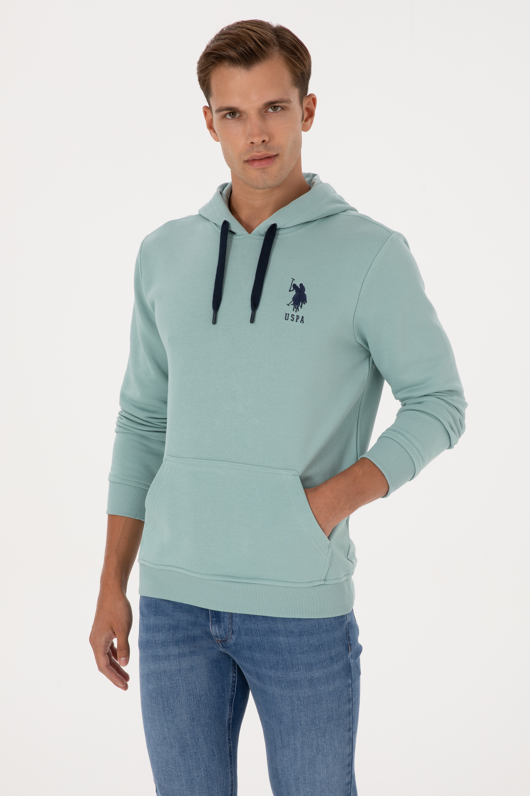 سویشرت بیسیک نعناعی رگولار مردانه یو اس پولو | US POLO ASSN