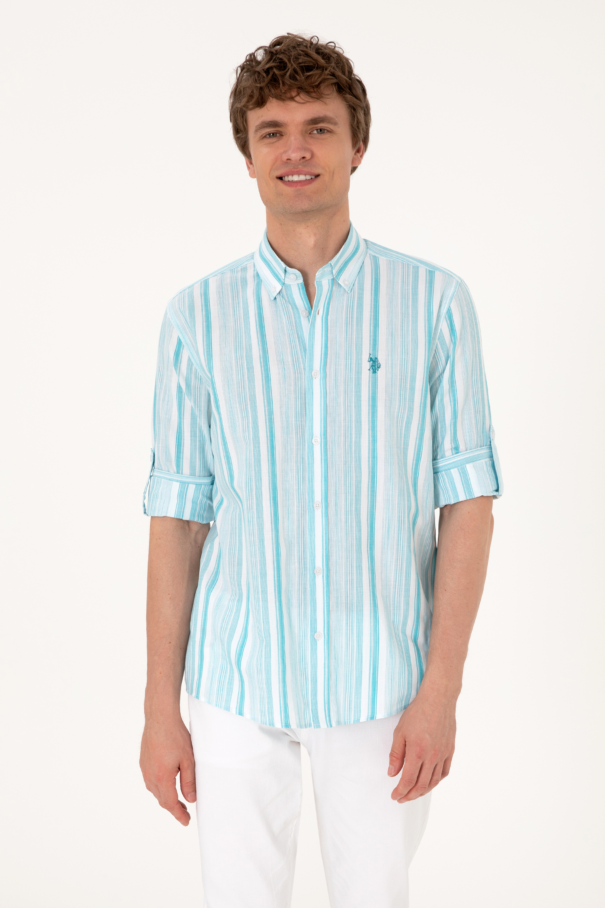 پیراهن نیلی رگولار مردانه یو اس پولو | US POLO ASSN