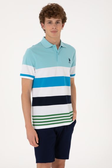 تی شرت یقه پولو نیلی  رگولار  مردانه یو اس پولو | US POLO ASSN