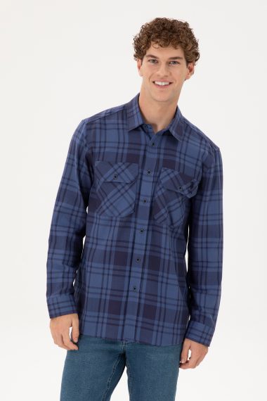 پیراهن  نیلی  ریلکس  مردانه یو اس پولو | US POLO ASSN