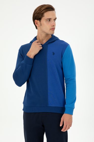 سویشرت هودی نیلی  رگولار آستین بلند مردانه یو اس پولو | US POLO ASSN