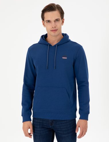 سویشرت هودی نیلی  رگولار آستین بلند مردانه یو اس پولو | US POLO ASSN