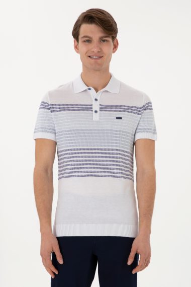 تی شرت یقه پولو نیلی  اندامی  مردانه یو اس پولو | US POLO ASSN