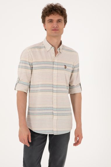 پیراهن  نیلی  رگولار  مردانه یو اس پولو | US POLO ASSN