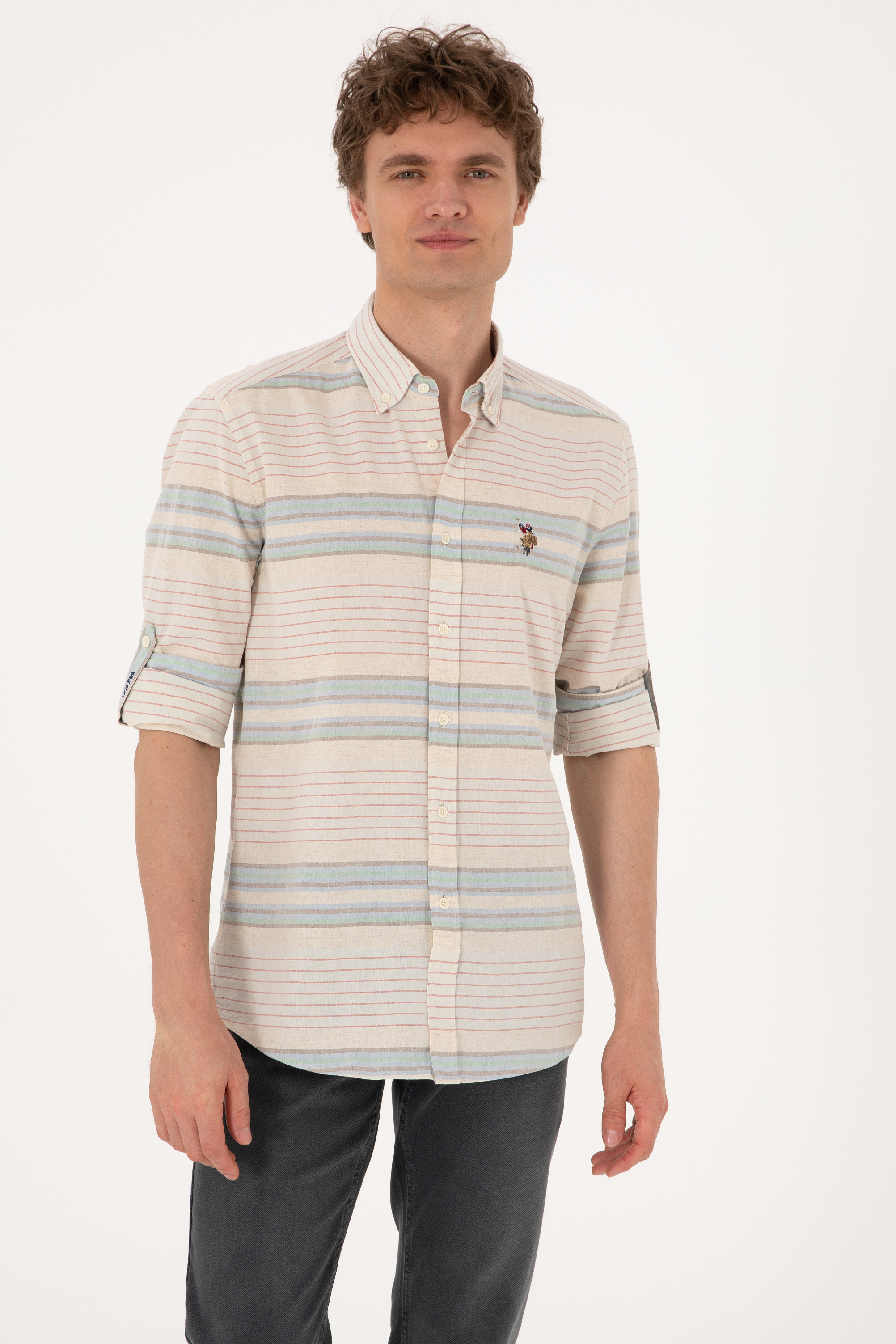 پیراهن نیلی رگولار مردانه یو اس پولو | US POLO ASSN