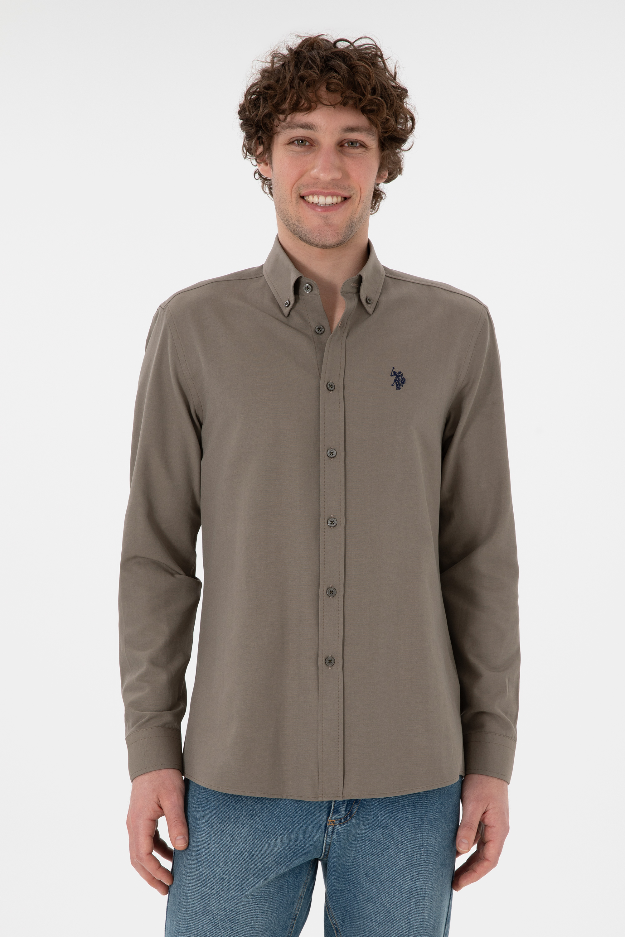 پیراهن ویزون اندامی مردانه یو اس پولو | US POLO ASSN