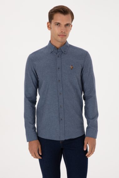 پیراهن  نیلی  اندامی  مردانه یو اس پولو | US POLO ASSN