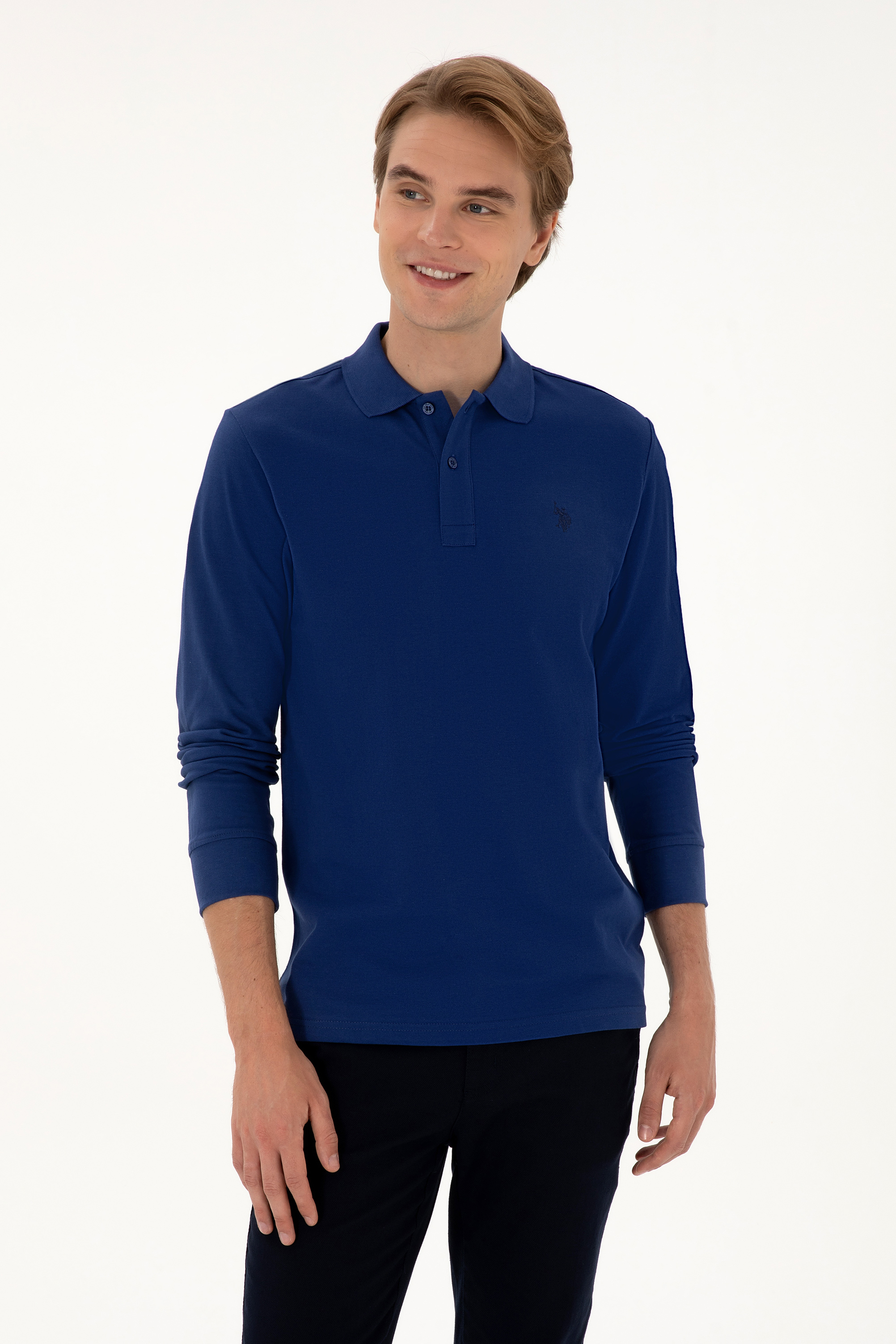 سویشرت بیسیک نیلی رگولار مردانه یو اس پولو | US POLO ASSN