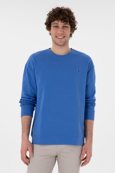 سویشرت یقه گرد نیلی  ریلکس  مردانه یو اس پولو | US POLO ASSN