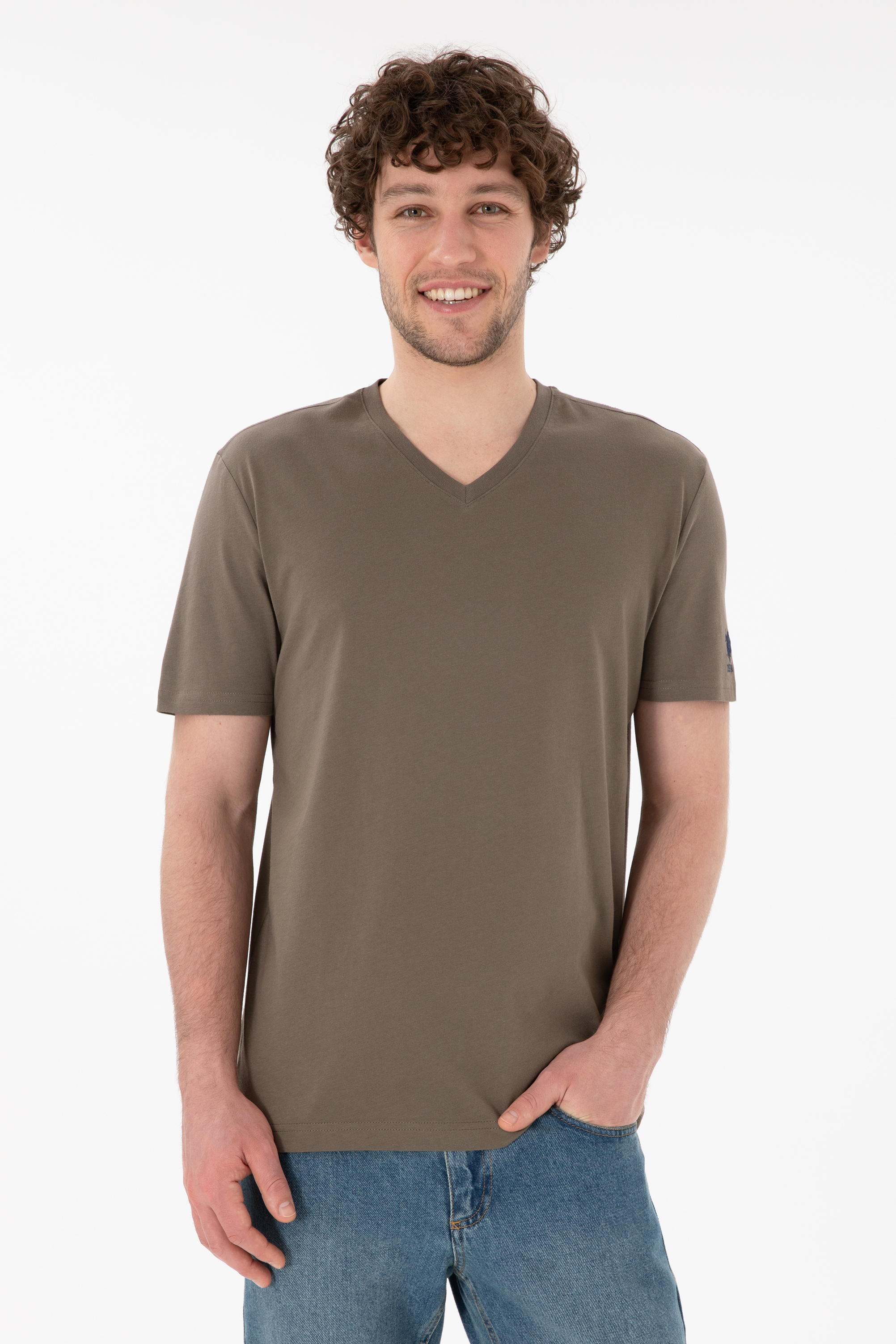تی شرت بیسیک یقه هفت ویزون رگولار آستین کوتاه مردانه یو اس پولو | US POLO ASSN