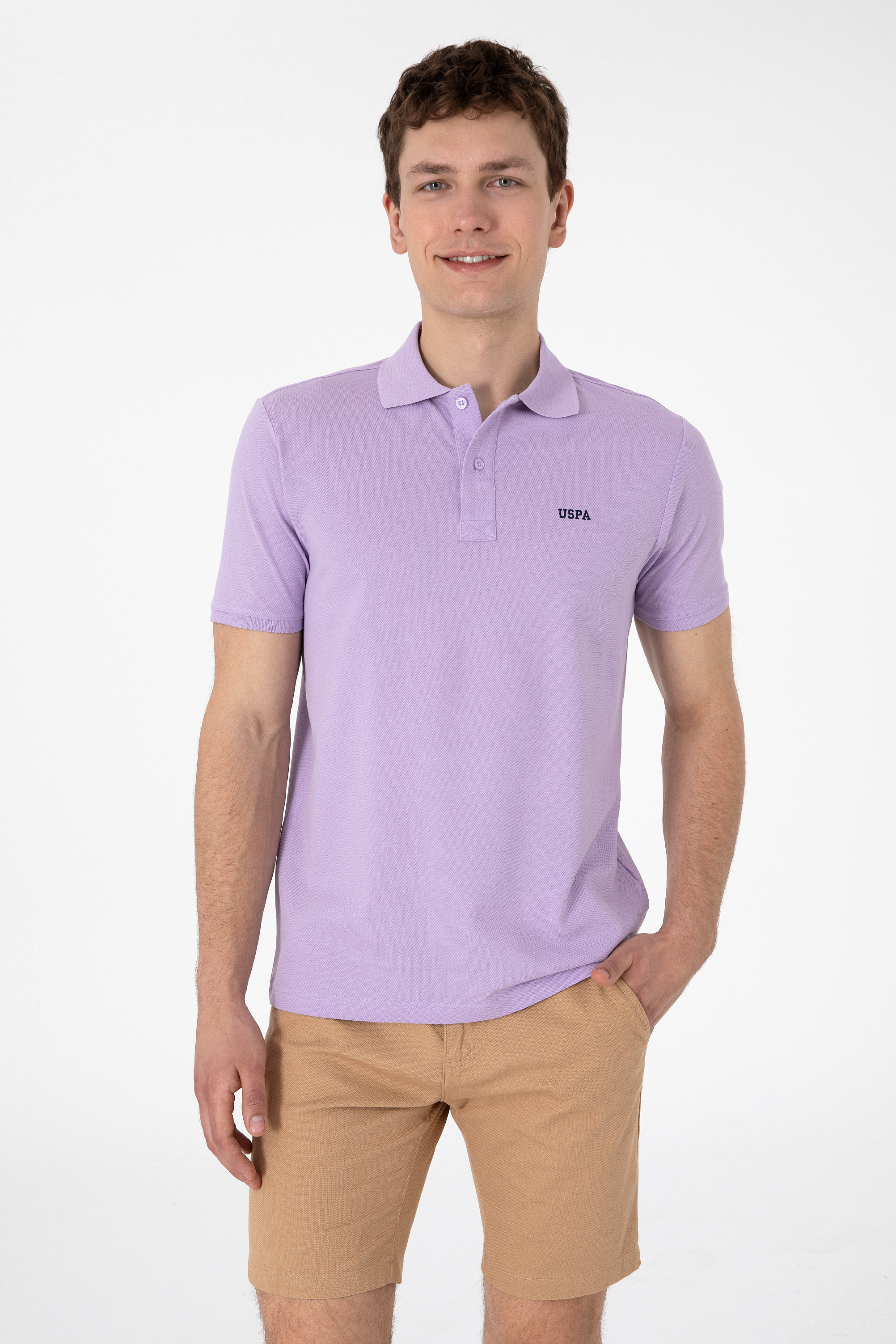 تی شرت بیسیک یقه پولو یاسی رگولار مردانه یو اس پولو | US POLO ASSN