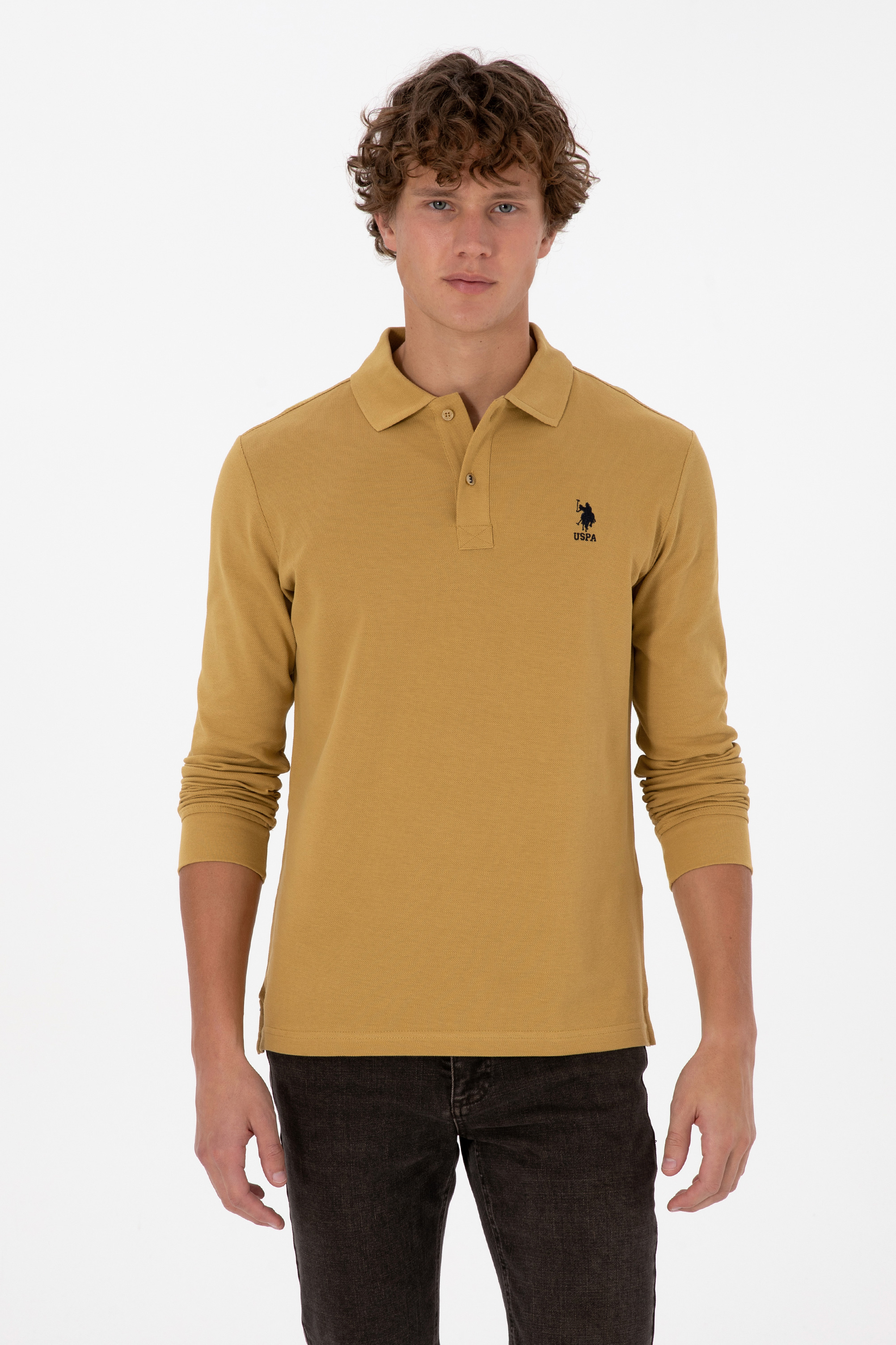 سویشرت بیسیک زرد رگولار مردانه یو اس پولو | US POLO ASSN