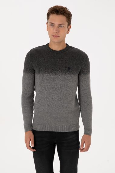 بافت  زغالی ملانژ  رگولار  مردانه یو اس پولو | US POLO ASSN