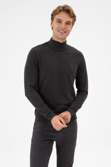 بافت بیسیک  زغالی ملانژ  اندامی  مردانه یو اس پولو | US POLO ASSN