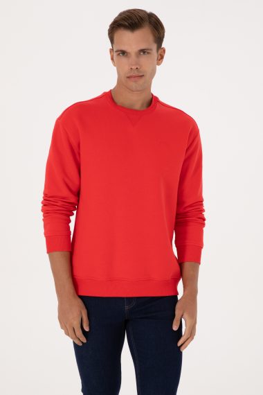 سویشرت بیسیک  قرمز  ریلکس  مردانه یو اس پولو | US POLO ASSN