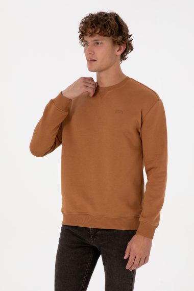 سویشرت بیسیک  شتری  ریلکس  مردانه یو اس پولو | US POLO ASSN