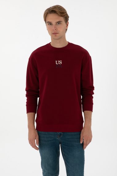 سویشرت بیسیک  بورگاندی  ریلکس  مردانه یو اس پولو | US POLO ASSN