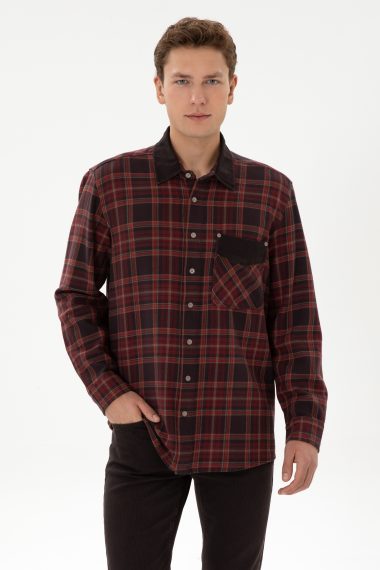 پیراهن جین  آلبالویی  ریلکس  مردانه یو اس پولو | US POLO ASSN