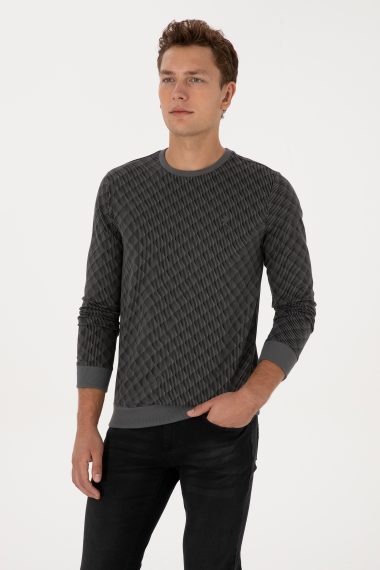 سویشرت  زغالی  رگولار  مردانه یو اس پولو | US POLO ASSN