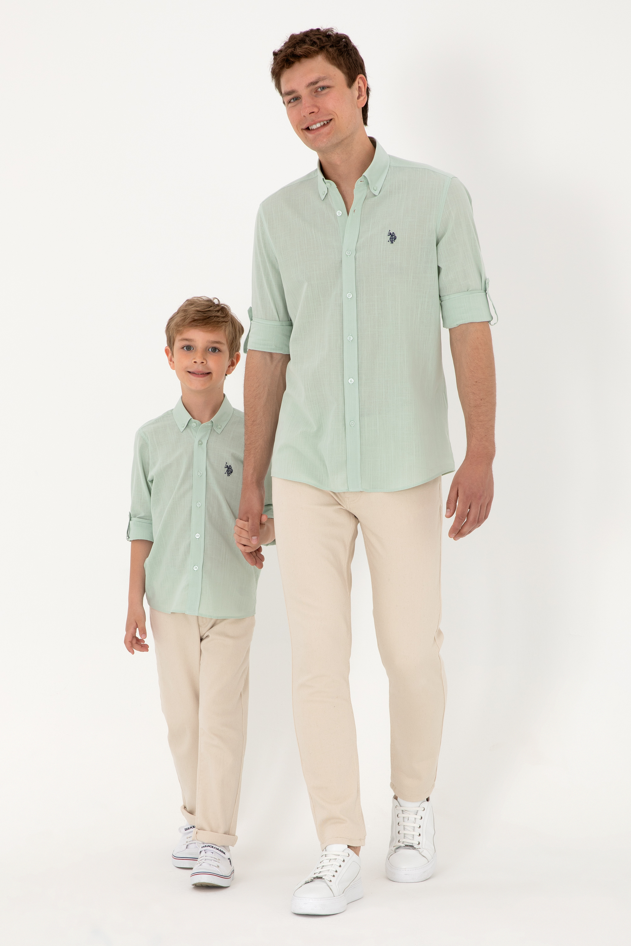 پیراهن بیسیک سبزآبی رگولار مردانه یو اس پولو | US POLO ASSN