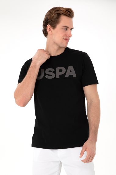 تی شرت یقه گرد رگولار فیت یقه گرد سیاه  رگولار آستین کوتاه مردانه یو اس پولو | US POLO ASSN