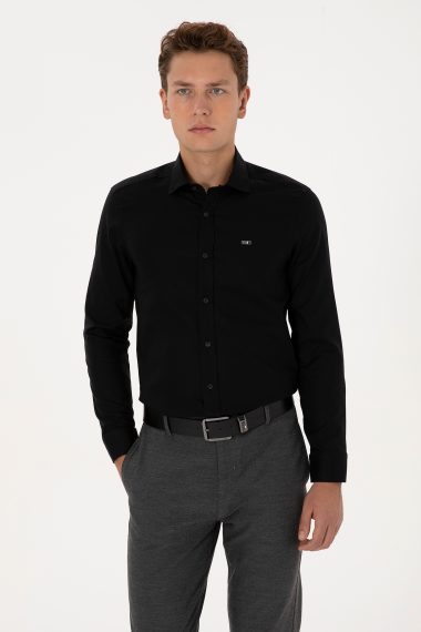 پیراهن بیسیک  سیاه  اندامی  مردانه یو اس پولو | US POLO ASSN