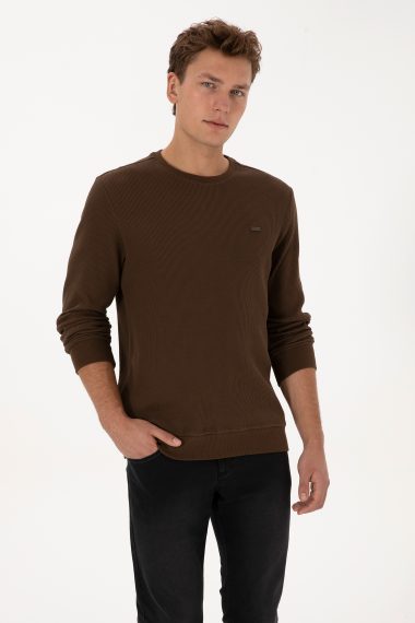 سویشرت  قهوه ای  رگولار  مردانه یو اس پولو | US POLO ASSN