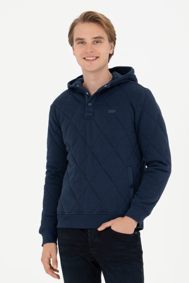 سویشرت هودی لاجورد  رگولار آستین بلند مردانه یو اس پولو | US POLO ASSN