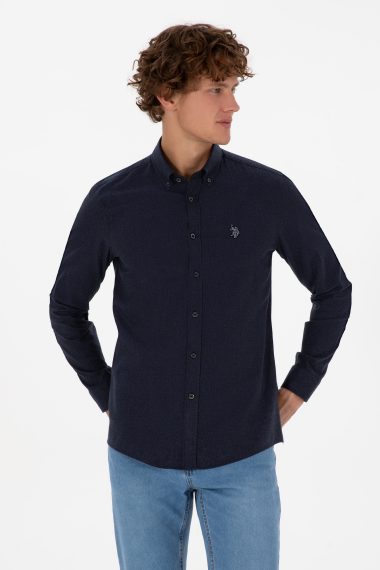 پیراهن بیسیک  لاجورد  اندامی  مردانه یو اس پولو | US POLO ASSN